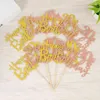 Festive Supplies 3/5pcs Happy Birthday Cake Toppers Rose Gold Glitter 16th 20th 30th 40th Topper For Adult Decor Tool