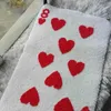 Carpet Red Love Heart Carpet Soft Card Shape Rug Living Room Decor Non-slip Bathroom Floor Mat Bedroom Doormat Bedside Pad