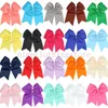 Girls Solid Ribbon Grosgrain Hair Bows clip With Elastic Hair Ties Bobbles Cheerleading Hair Accessories