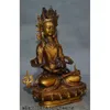 Estatuetas decorativas 8 "antigo tibet budismo bronze cobre amitayus longevidade deus deusa estátua de buda