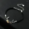 Link Bracelets Shell Sun Whale Moon Bracelet For Men Women Jewelry High-end Zircon Rope Unisex Lover Anniversary Drop