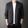 Cardigans tricotés de haute qualité pour hommes, pulls de soldat, décontracté, tendance, broderie B, manteaux à manches longues, noir, taille pluz, veste