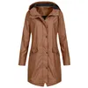 Femmes Trench Coats Mode Femmes Manteau à capuche Casual Lady imperméable coupe-vent longue veste boutons fermeture éclair manches féminines vêtements d'extérieur 231023