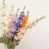 Decorative Flowers Long Branch Delphinium Artificial Beautiful Hyacinth Purple Silk Fake Flower Wedding Home Garden DIY Decor Floral Supply