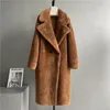 Damen Pelz Kunstpelz Frauen Langer Kaschmirmantel Wollgewebe Dicker warmer Oberbekleidung Übergröße Mode Streetwear Teddybär Winterjacke 231024