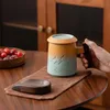 Tazze Ecomhunt Drop Ceramica Tazza da caffè retrò Tazza da tè Colino con coperchio Tazze regalo aziendali Set per bicchieri da latte 231023