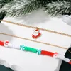 Pendant Necklaces Fashion Christmas Multi-layer Necklace For Women Santa Claus Bells Tree Charm Beads Choker Year Party Jewelry