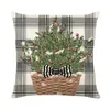 CushionDecorative Pillow Christmas Cover Tree Elk Snowman Pillowcase Home Decoration Cushion 4545cm 2024 Year Ornament 231023