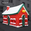 6m Amazing Festive Large Inflatable Christmas House Simulation Snowy Hut 6m Red Air Blow Up Village Cottage For Yard Decoration