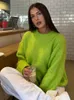Kvinnor S KNITS TEES Fashion Pink Knited Pullovers For Women Elegant O Neck Longepletes Warm Sweaters 2023 Autumn Winter Chic Female Streetwear 231023