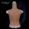 Catsuit Costumes Fake Chest Muscle Suit Belly Soft Silicone Man Artificial Simulation Muscles High Collar Version Cosplay Crossdress Male