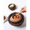 Servis uppsättningar Bird's Nest Decoration Dessert Bowl Egg Shell Ostrich formad keramisk kall dryck grill restaurang bordsartiklar