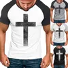 Heren T-shirts Comfort Trui Heren Zomer Mode Casual Fasten 3D Digital Printing Shirt Raglanmouwen Ondoorzichtig Voor Mannen Big Tall