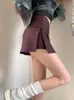 Kvinnors shorts solid färg a-line kjol sommar amerikansk street stil byxor unga flickor sexig hög midja mini