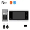 Wired Video Intercom System 7 Inches Video Doorbell Door System Kits Stöd Unlock Monitoring for Villa Home Office Apartment