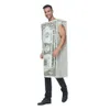 косплей Eraspooky смешные взрослые долларовые купюры костюм Halloween Unisex Ungsuit Paper Money Cosplay наряд карнаваль