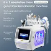 Multifunktionell All-in-1 RF-hudföryngring Anti-aging ultraljud Anti-rynkad ansiktslyftning Meso Gun Water Jet Machine Ice Hammer Microcourrent 8 Handtag Enhet