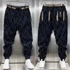 Męskie spodnie moda harem w paski Hip Hip Streetwear Wysokiej jakości unikalne spodnie marki w bawełnianych joggerach dresowe 231024