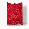 毛布の赤いバラのプリントフリースフランネル毛布ふわふわの柔らかい温かい毛布ベッドソファソファープラッシュオールシーズンシートベッドスプレッド