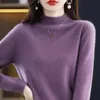 Womens Sweaters ALine ReadytoWear Jumper 100% Pure Wool Sweater Half Turtleneck Cashmere Base Jacket 231024