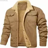 Mens Jackets Winter Bomber Jacket Highquality Male Plush Thicken Wool Lapel Embroidery Thick Warm Cargo Coats 3XL 231023