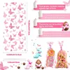 Confezione regalo 100 sacchetti a forma di farfalla con lacci in argento, rosa, viola, caramelle, decorazioni per feste di compleanno per ragazze