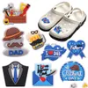 Shoe Parts Accessories Wholesale 100Pcs Pvc Happy Fathers Day I Love You Beer Heart Dad Suit Garden Buckle Boys Girls For Backpack Dh9Nl