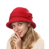 Bérets marque tricoté chapeau femmes hiver Anti ligne de cheveux bassin casquettes femme épais chaud fleur mode seau chapeaux