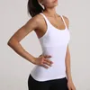 Actieve shirts Lu sport-bh voering rib yoga open navel fitness tanktop dameskleding met logo op de achterkant