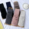 Women Socks Winter Warm Foot Cover Knitted Wool Lady High Boot Knee Stockings Trim Crochet Knit Long Legging Warmer