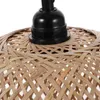 Wall Lamp Rattan Weaving Shade Light Fixture No Bulb Balcony Lighting(US Plug)