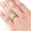 Gioielli solitario 100% Soild Anello in argento sterling 925 1ct Sona zircone Pietra Anello di fidanzamento Fede nuziale per le donne Regalo di compleanno