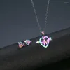 Pendant Necklaces Heart Heartbeat Necklace Stainless Steel Jewelry Set Colorful Arrow And Studs Earring Mothers Day Gift 2023