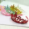 15pcs/lot Princess Crown Headband Glitter Felt Vintage Gold Silver Tiara Hairbands Birthday Gift Party Head Accessory Head Wear LJ201226