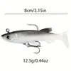 Yemler Cazlar 5pcslot Jig Hook Silikon Yumuşak Yem Seti Swimbait 8cm 125g Balıkçılık Salları Pike Bass Cazibe Takımı için Yapay Kauçuk 231023