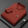 Haftowa koszulka z długim rękawem marką męską na wiosenne i jesień High-end Fashion Youth Business Casual Polo Shirt