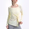 Lu mulheres camisa de yoga meninas shrits correndo manga longa roupas casuais adulto roupas esportivas ginásio fitness wear blusa tem logotipo