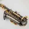 高EB ALTO SAXOPHONE BRASSブラックニッケルゴールドEフラットサックスキータイプの木管楽器の高品質の在庫付きアクセサリー