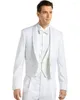 Men's Suits Shawl Lapel Blazer Trousers Groom Tailor-made Wedding Dress Men White Tuxedo 3pcs(Jacket Pants Vest)Dinner Party Wear Suit