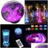 Autre éclairage LED 10 couleurs clignotantes changeantes lumières submersibles décoratives bol de poisson vase base lampe florale pour mariage Hallow Dhqqi