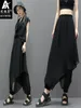 Women's Pants Ladies Pant Skirt Summer Brunet Elastic Waist Chiffon Splicing Wide Leg Irregular Design Thin