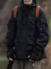 Erkek ceket Japon trend açık kapşonlu ceket harajuku yüksek kaliteli kargo ceket dağcılık gevşek fonksiyon rüzgar kırıcı erkek giyim 231023