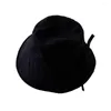 Berets Lady Fisherman Hat Stylish Women's Lace-up Wide Brim Windproof Strap Anti-uv Sunshade Summer Cap