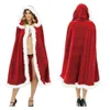 cosplay 2017 Women Sexy Long Santa Cloak Veet Cape Red Riding Hooded Carnival Costume Female Christmas Cosplaycosplay