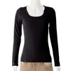 Damenblusen, bequemes Damen-Oberteil, stilvolles, langärmliges Pullover-Oberteil mit U-Ausschnitt, schmal geschnittenes Basic-Shirt mit feinem, atmungsaktivem Stoff