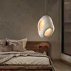 Kolye lambaları Nordic Wabi-Sabi LED LEDS Kremalı Restoran Yatak Odası Yemek Odası Balkon Şehri Aydınlatma Ev Dekoru Asma Lamba