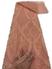 Robe de mariée africaine pour femmes, 5 yards, filet français, Tulle, dentelle, paillettes, tissu perlé, fête de mariage, haute qualité, Costume de dame moderne nigérian luxueux, automne 2023, KY-3064