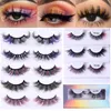 False Eyelashes 1 Pairs Colored Lashes Russian Fluff Strip with Color 20 Styles Mix Wispy Faux Mink Lash Cat Eye Eyelash 231024