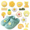 Shoe Parts Accessories Wholesale 100Pcs Pvc Yellow Chocolate Bear Flower Candy Love You Baby Rabbit Pineapple Buckle For Children Dhmzt