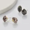 Studörhängen Borosa 5/10 par Art Deco Natural Stone Earring For Women Geometry Facettered Piercing Teengirl smycken Dropshiping